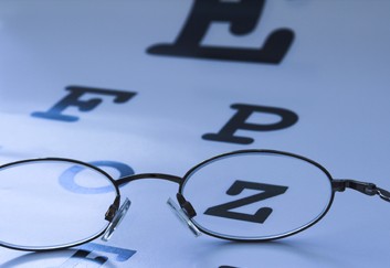 Glasses on Eye Chart