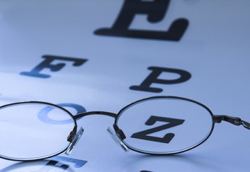 Glasses on Eye Chart Glasses on Eye Chart